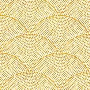 13 Serene Space- Relaxing Seigaiha Dots- Zen Arches- Abstract Boho Wallpaper- Bohemian Spa- Yoga Studio- Meditation Room- Marigold on White- Bright Orange- Easter- Medium