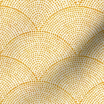 13 Serene Space- Relaxing Seigaiha Dots- Zen Arches- Abstract Boho Wallpaper- Bohemian Spa- Yoga Studio- Meditation Room- Marigold on White- Bright Orange- Easter- Small