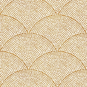 15 Serene Space- Relaxing Seigaiha Dots- Zen Arches- Abstract Boho Wallpaper- Bohemian Spa- Yoga Studio- Meditation Room- Japandi- Desert Sun on White- Mustard- Golden Yellow- Ochre- Medium