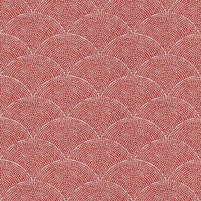 17 Serene Space- Relaxing Seigaiha Dots- Zen Arches- Abstract Boho Wallpaper- Bohemian Spa- Yoga Studio- Meditation Room- Poppy Red- Christmas- Holidays- Small