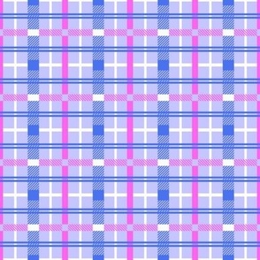 Precious Plaid in Periwinkle, hot pink and lavender