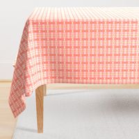 Precious Plaid in Coral pink, orange and cream