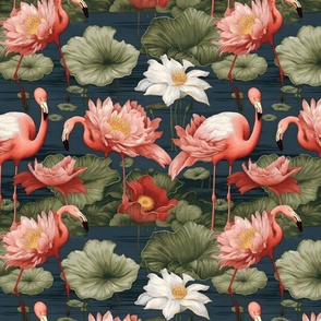 flowers and flamingos