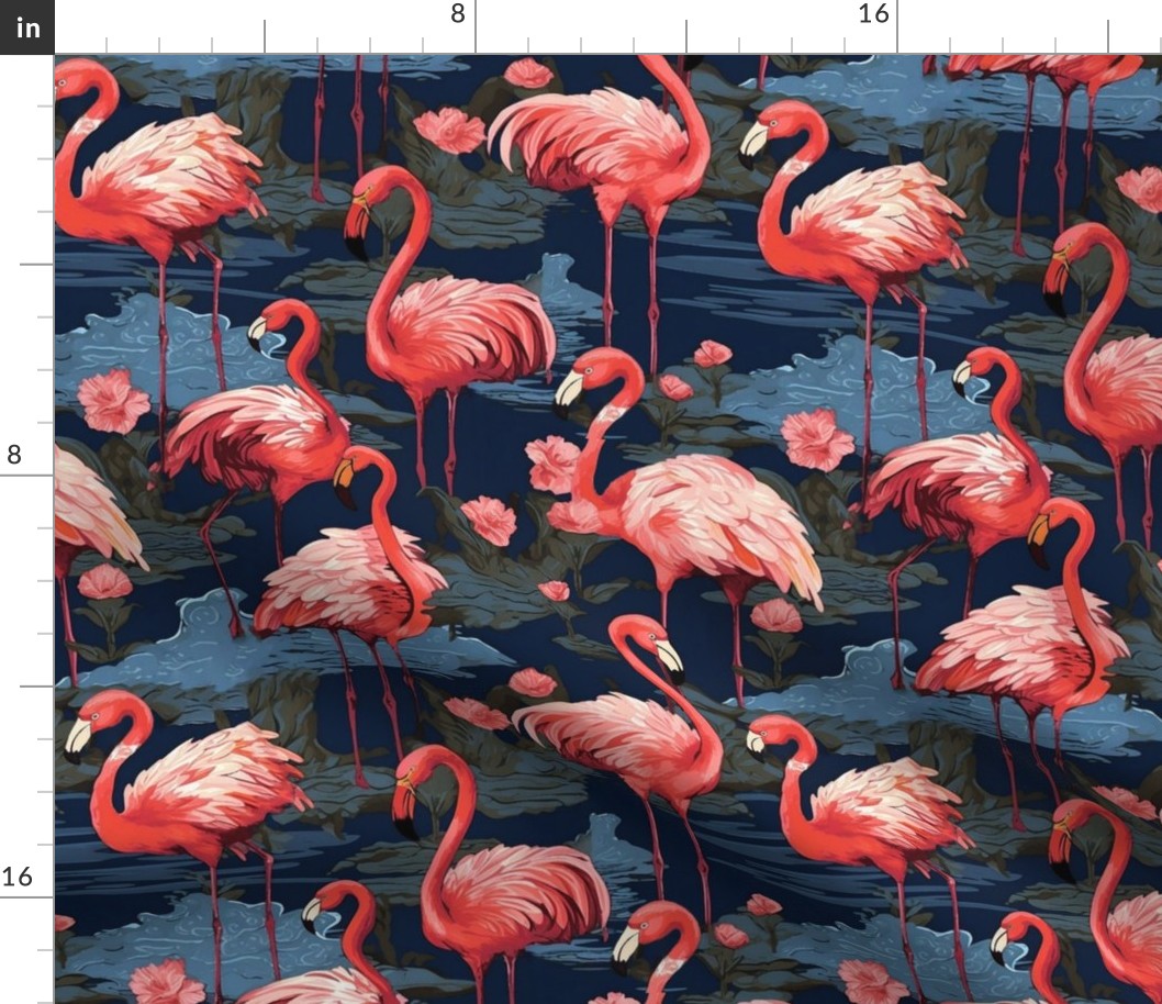 flamingo  fancy turns to ocean blue