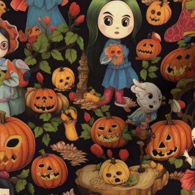 anime trick or treat in the japanese pumpkin patch