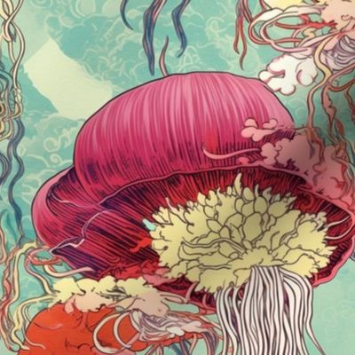 japanese jellyfish under the sea