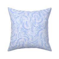 Abstract Curved Brushstrokes - Medium Scale - Cornflower Blue and White Lines Arches Curves Boho Curvy