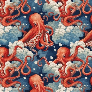 tentacle party under the ocean foam