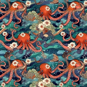 japanese flower garden of the octopus