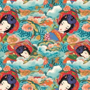 japanese princess in the clouds