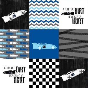 Dirt Track//Blues//05 - Wholecloth Cheater Quilt