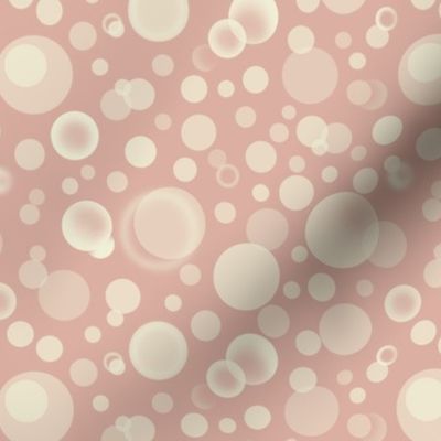 SMALL - Bubbles of various sizes with blurry edges inspired by sun flares - Dusty Rose Cornsilk Yellow
