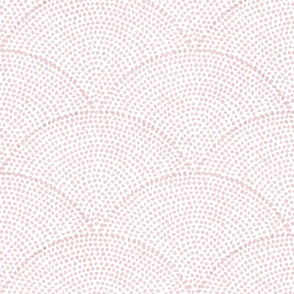 21 Serene Space- Relaxing Seigaiha Dots- Zen Arches- Abstract Boho Wallpaper- Bohemian Spa- Yoga Studio- Meditation Room- Japandi- Cotton Candy on White- Soft Baby Pastel Pink- Medium