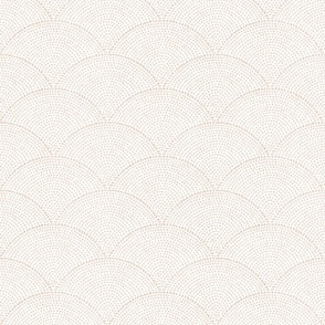 22 Serene Space- Relaxing Seigaiha Dots- Zen Arches- Boho Wallpaper- Bohemian Spa- Yoga Studio- Meditation Room- Japandi- Blush on White- Soft Beige- Neutral- Natural- Small