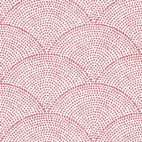 23 Serene Space- Relaxing Seigaiha Dots- Zen Arches- Abstract Boho Wallpaper- Bohemian Spa- Yoga Studio- Meditation Room- Watermelon on White- Soft Coral Red- Christmas- Holidays- Medium