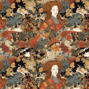 yoshitoshi inspired queen elizabeth tudor in kimono