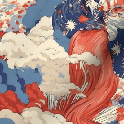 red white blue kimono beauty inspired yoshitoshi