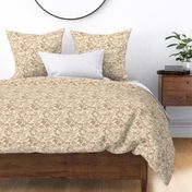 Lush Overlapping Textured Foliage in Creme, Beige, Brown Tones