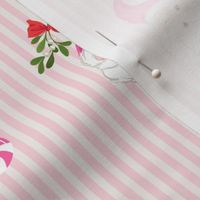 Cute Flirty Santa on Pink Stripe 