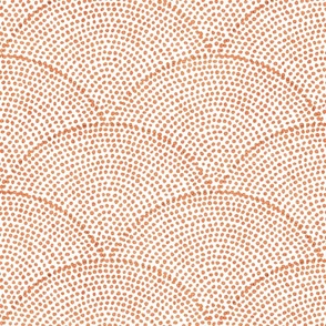 25 Serene Space- Relaxing Seigaiha Dots- Zen Arches- Abstract Boho Wallpaper- Bohemian Spa- Yoga Studio- Meditation Room- Peach on White- Soft Pastel Orange- Pastel Halloween- Easter- Spring- Medium