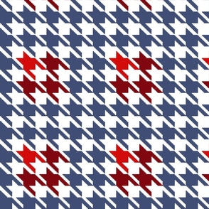 Hounds tooth check-blue red. Tagetes collection.