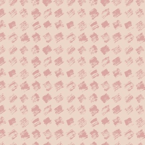 SMALL - Rustic paint stroke squares in a diamond checker pattern with an organic feel - rose tones