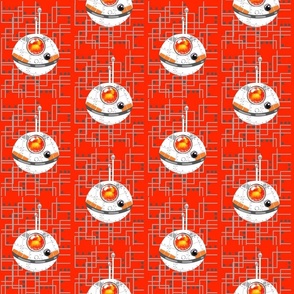red robots with grid ©Angela Broadbent designs