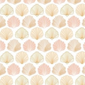 Peach and Pink Scallop Seashells