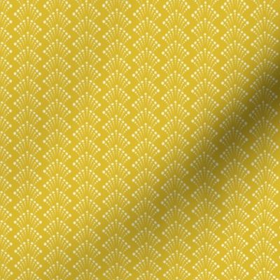 (small 5x5in) Dotted Zig-zags / Yellow / coordinate for Crocus Garden / see collections