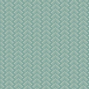 (small 5x5in) Dotted Zig-zags / Sea-foam Green / coordinate for Crocus Garden / see collections
