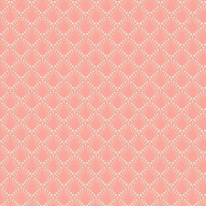 (small 5x5in) Dotted Diamonds / Salmon Pink / coordinate for Crocus Garden / see collections