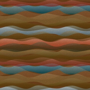 mid century desert hills  reminiscent of the colors of Arizona and New Mexico in a hilly pattern.