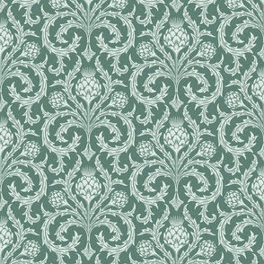 Artichoke block print, green