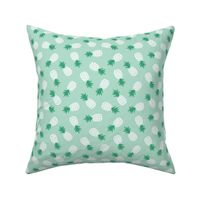 Island vibes tropical hawaii design pineapples tossed white green on mint