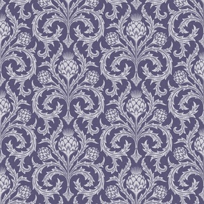Artichoke block print, blue violet