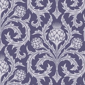 Artichoke block print, blue violet (large)