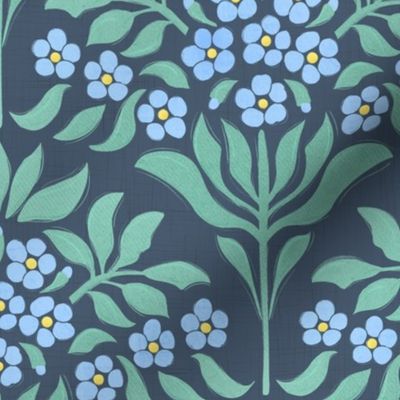 Victorian Style Elegance: Blue Forget-Me-Not Florals