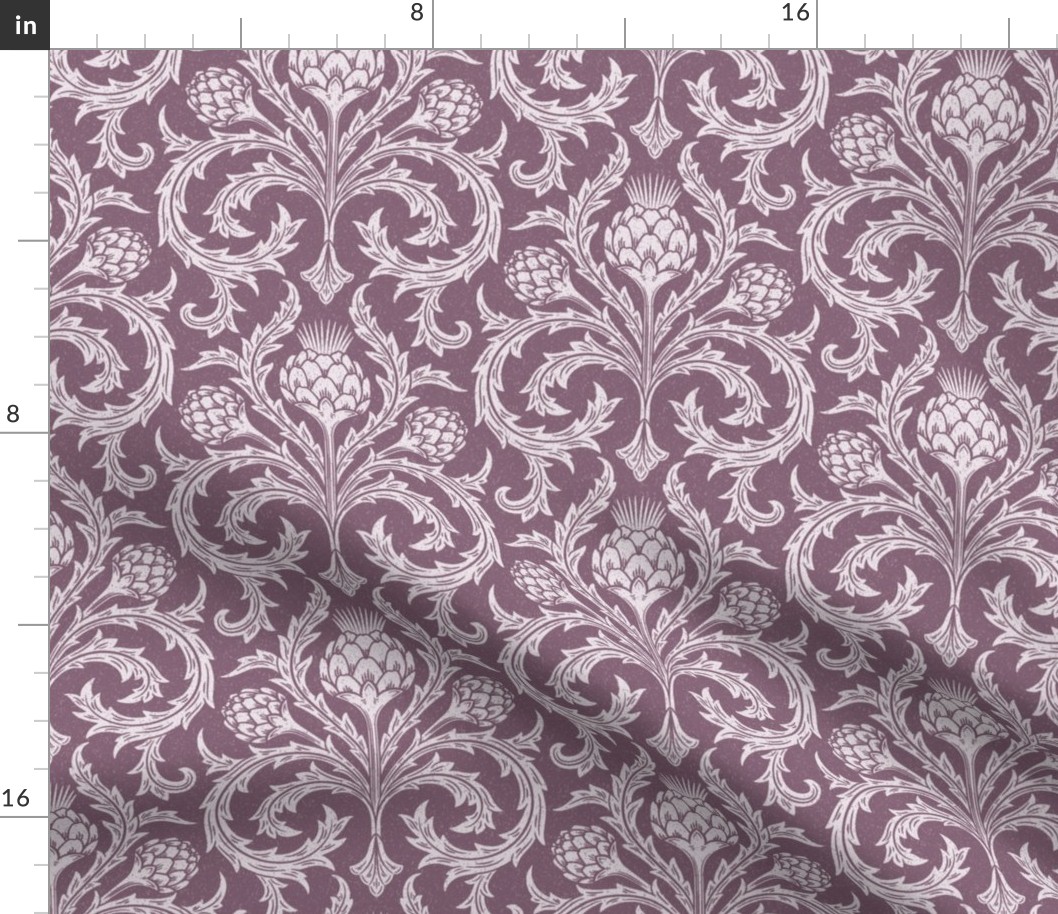 Artichoke block print, red violet