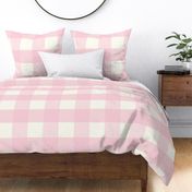 5 inch Huge Light pink gingham check - Light pink cottagecore country plaid - perfect for wallpaper bedding tablecloth - baby pink - Gingham Checkered Wallpaper