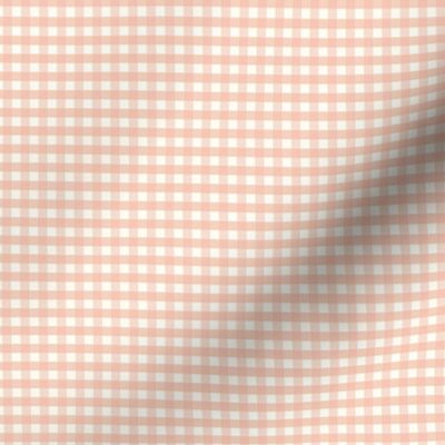 1/6 inch Extra small Peach gingham check - Soft Mellow peach or Peach parfait cottagecore country plaid - perfect for wallpaper bedding tablecloth - light baby peach