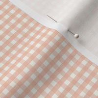 1/6 inch Extra small Peach gingham check - Soft Mellow peach or Peach parfait cottagecore country plaid - perfect for wallpaper bedding tablecloth - light baby peach