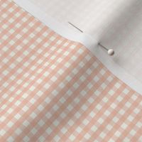 1/8 inch Tiny (xxs) Peach gingham check - Soft Mellow peach or Peach parfait cottagecore country plaid - perfect for wallpaper bedding tablecloth - light baby peach