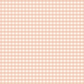 1/8 inch Tiny (xxs) Peach gingham check - Soft Mellow peach or Peach parfait cottagecore country plaid - perfect for wallpaper bedding tablecloth - light baby peach