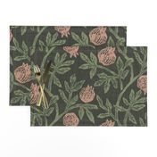 block printed pomegranate - moody wallpaper