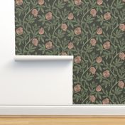 block printed pomegranate - moody wallpaper