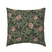 block printed pomegranate - moody wallpaper