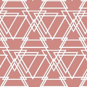 Pink and White Geometric Triangles 