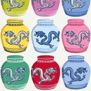 Dragon jars on off white/jumbo 