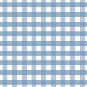 1 inch Large Dorothy Blue gingham check - Soft Blue cottagecore country plaid - perfect for wallpaper bedding tablecloth - vichy check