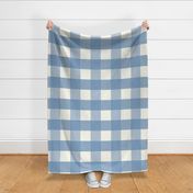 5 inch Huge Dorothy Blue gingham check - Soft Blue cottagecore country plaid - perfect for wallpaper bedding tablecloth - vichy check